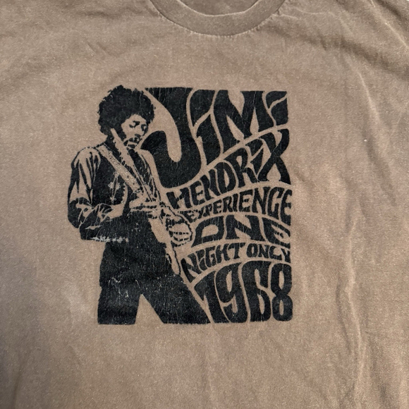 Y2K Jimi Hendrix 1968 Experience One Night Only Velvet Textured T-Shirt Men's XL - Picture 3 of 5